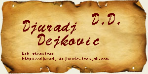 Đurađ Dejković vizit kartica